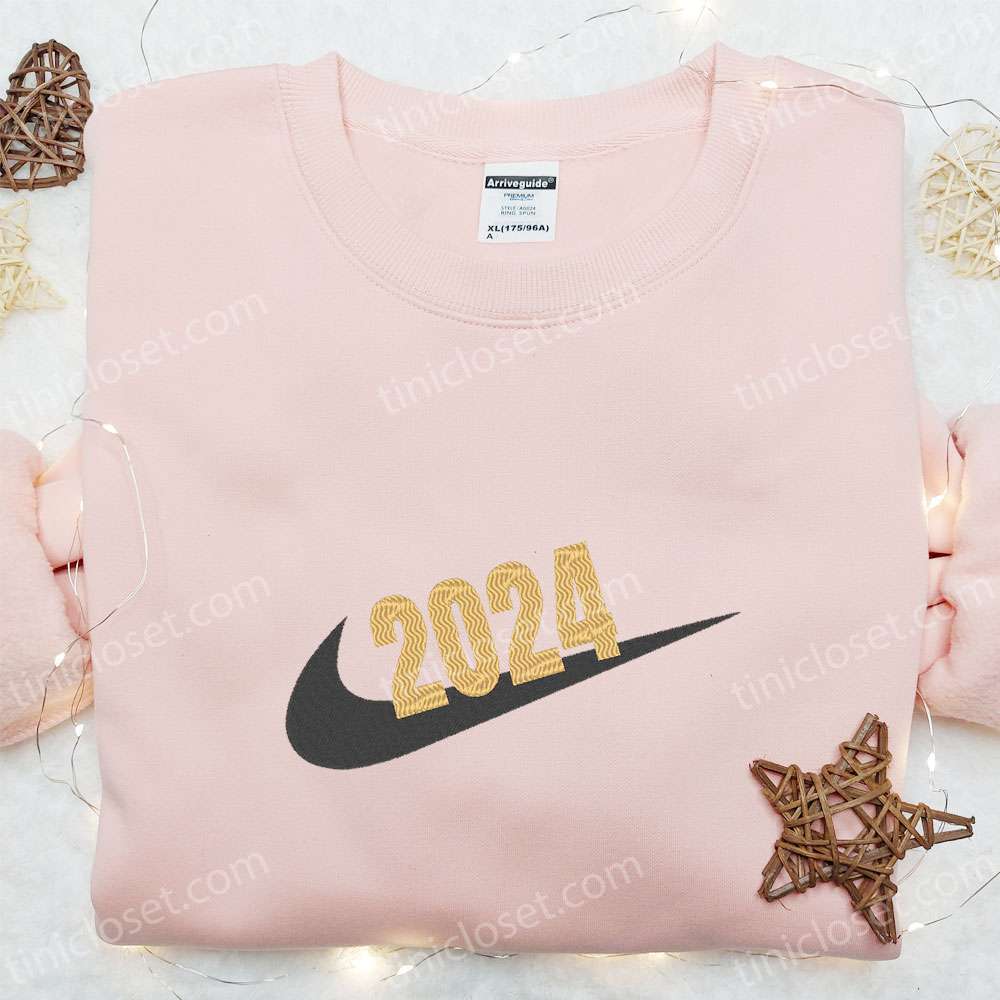 2024 X Nike Swoosh Embroidered Shirt, New Year’s Day Embroidered Hoodie, Best Gift Ideas