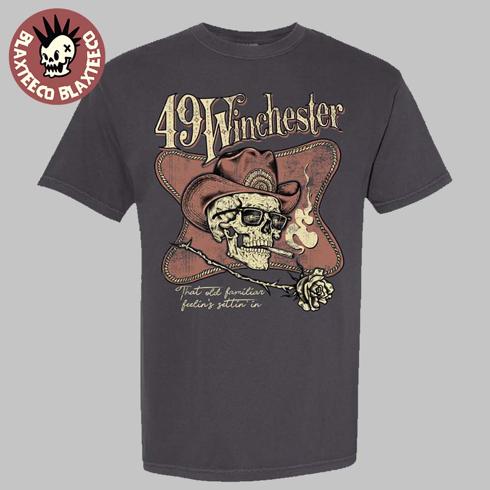 49 Winchester Tulsa 2025 That Old Familiar Fellin’s Settin’ In Skull And Rose Art Unisex T-shirt