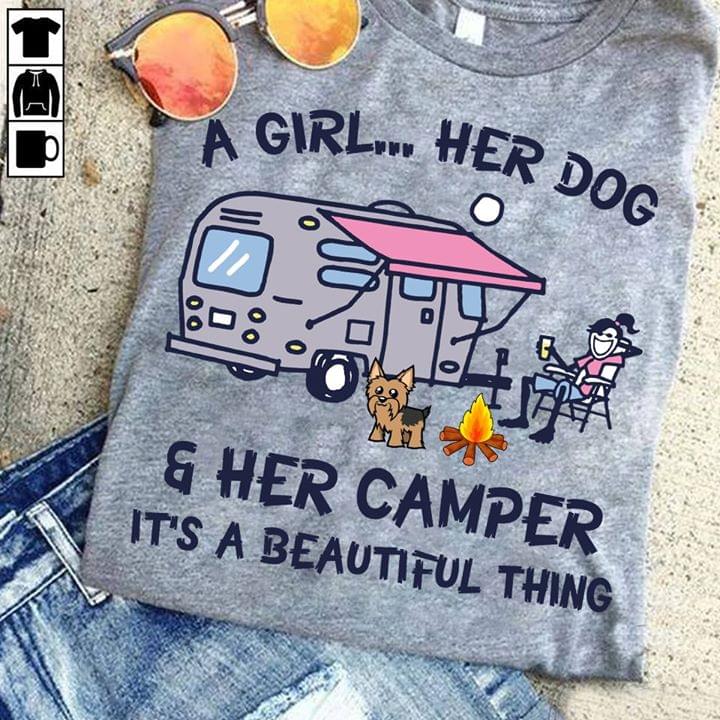 A Girl Her Dog & Her Camper It's A Beautiful Thing Shirt