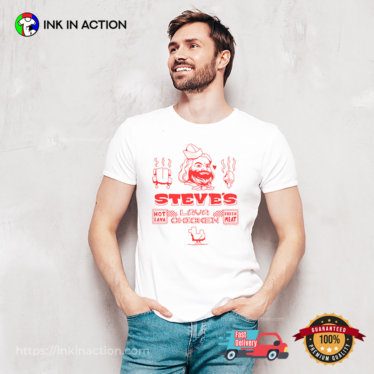 A Minecraft Movie Steve’s Lava Chicken T-shirt