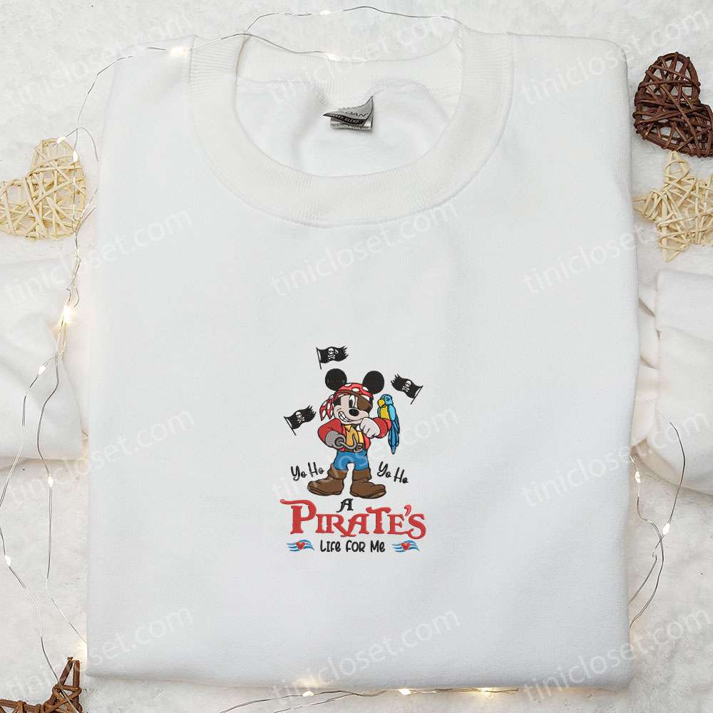 A Pirate’s Life For Me Mickey Embroidered Shirt, Disney Characters Embroidered Shirt, Best Gift Ideas