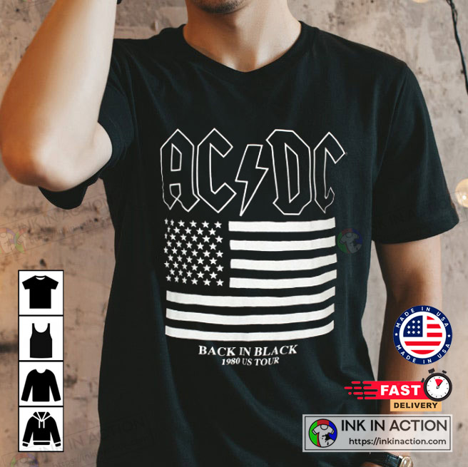 Acdc Back In Black Tour Men’s Black T-shirt