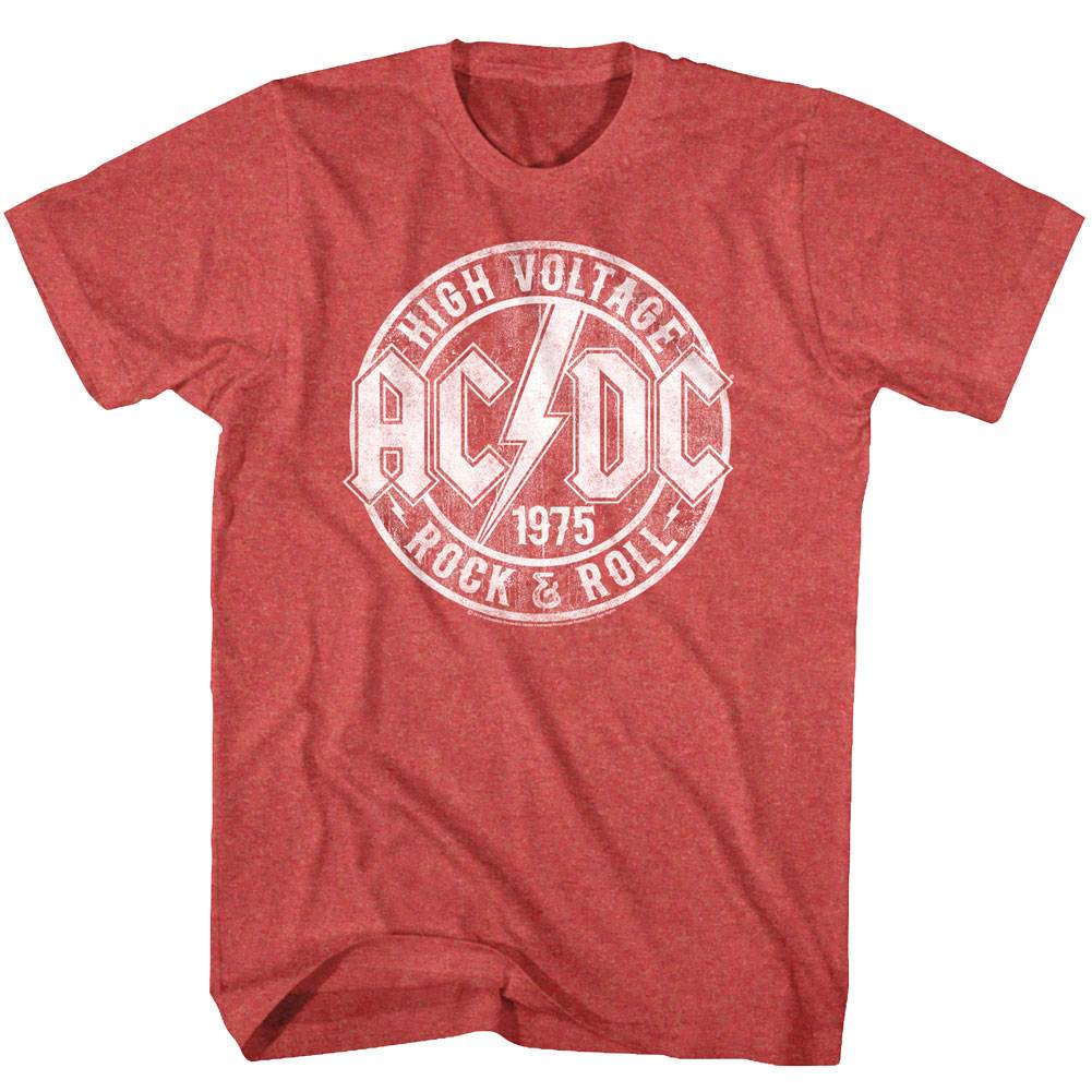 Acdc High Voltage Rock & Roll 1975 Red Men’s T Shirt