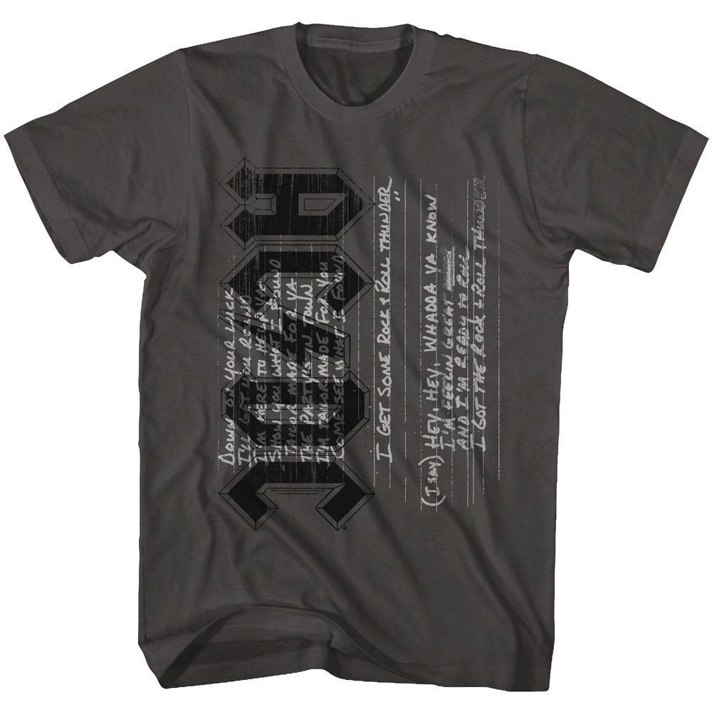 Acdc Rock & Roll Thunder Lyrics Men’s T Shirt