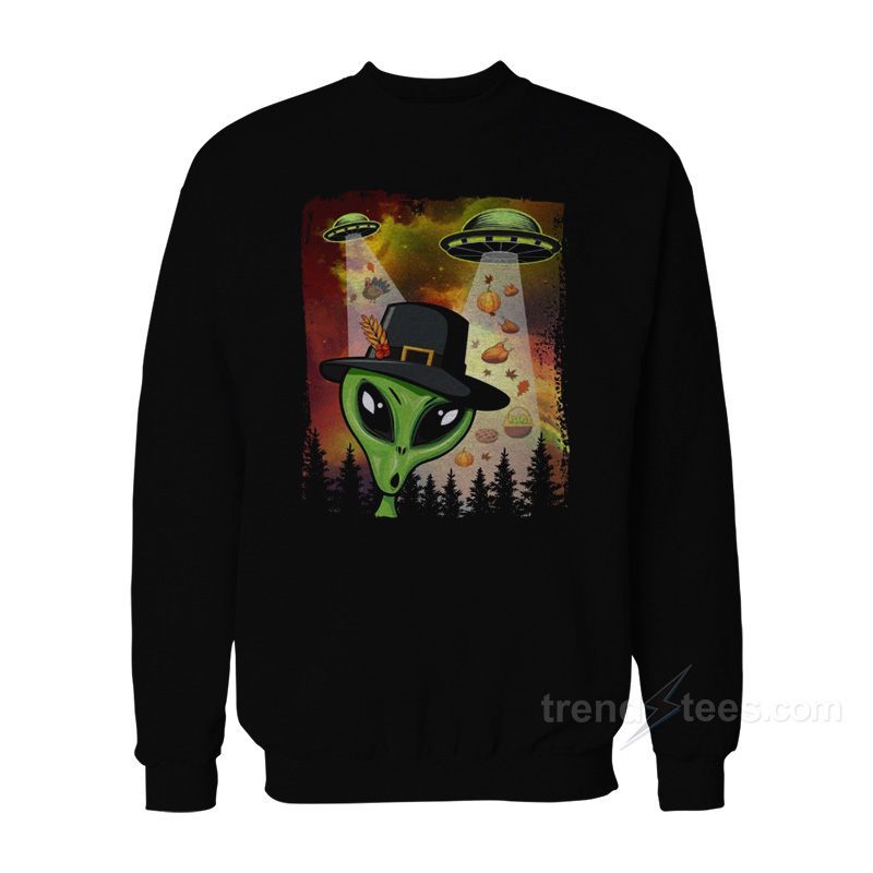 Alien Ufo Invasion Of Thanksgiving Y'all Sweatshirt