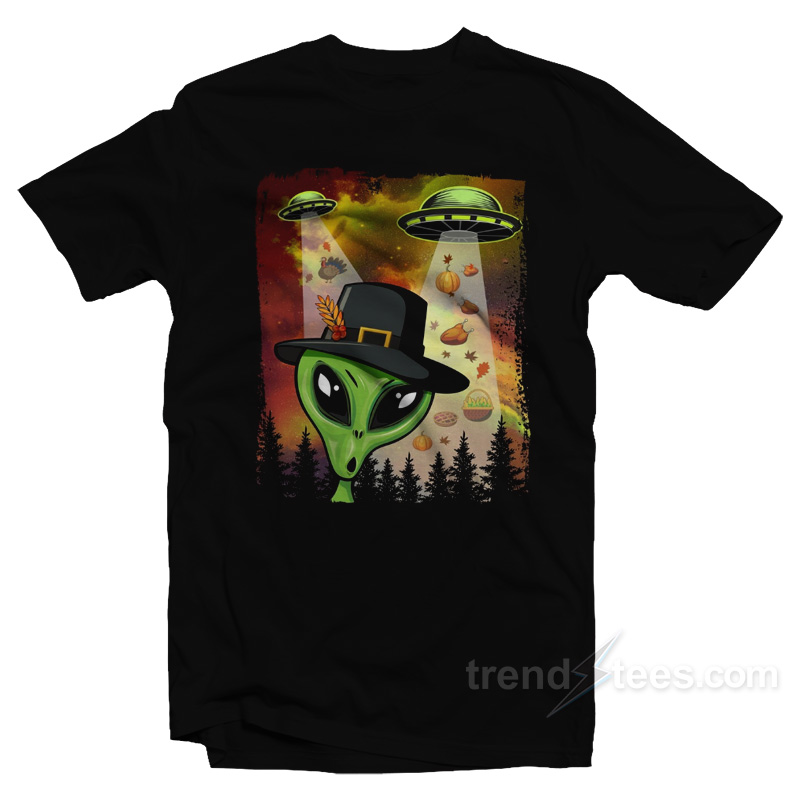 Alien Ufo Invasion Of Thanksgiving Y'all T-shirt