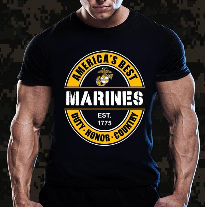 America's Best Marines Est 1775 Duty Honor Country Shirt
