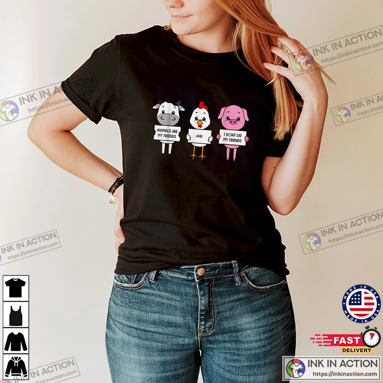 Animals Are My Friends And I Don’t Eat My Friends Graphic T-shirt