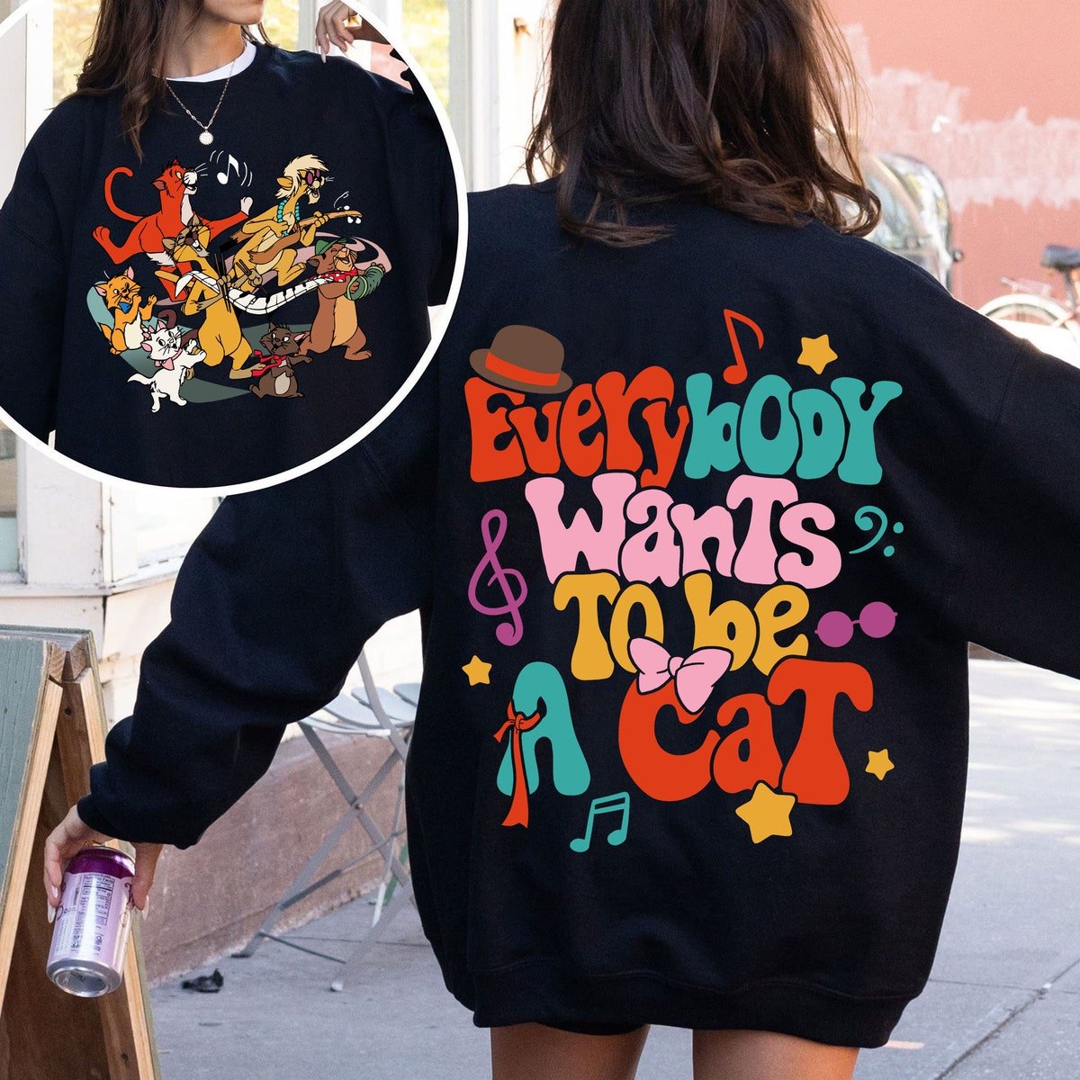 Aristocats O'malley Music Tee Retro 90s Double Sided Comfort Shirt.jpg