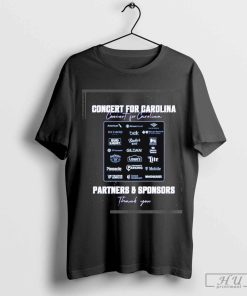 Awesome Concert For Carolina October 26 2024 Partners & Sponsors Thank You T-shirt