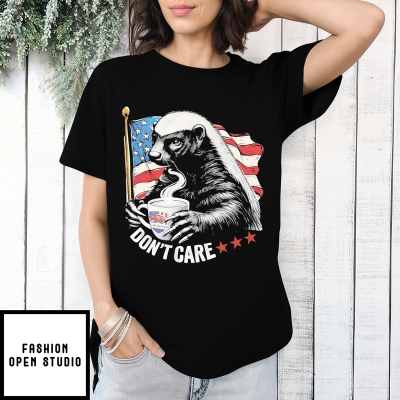Badger Coffee Don’t Care Usa Flag T-shirt