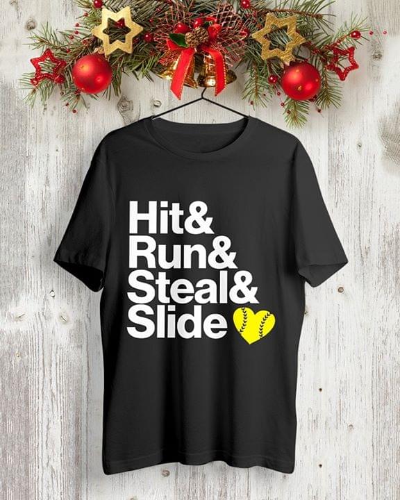 Baseball Hit & Run & Steal & Slide Shirt