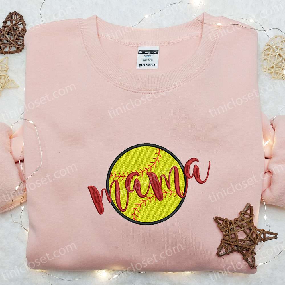 Baseball Mama Embroidered Hoodie, Sports Embroidered Sweatshirt, Best Mother’s Day Gift Ideas