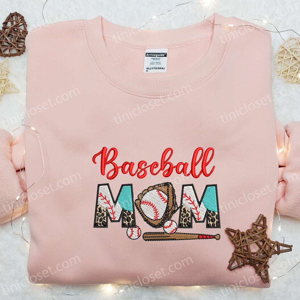 Baseball Mom Embroidered Shirt, Sports Embroidered Shirt, Best Mother’s Day Gift Ideas
