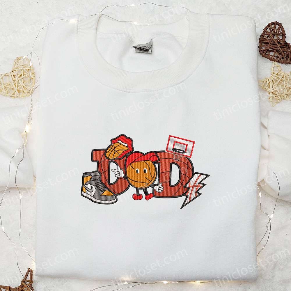 Basketball Dad Embroidered Shirt, Sports Embroidered Hoodie, Best Father’s Day Gift Idea