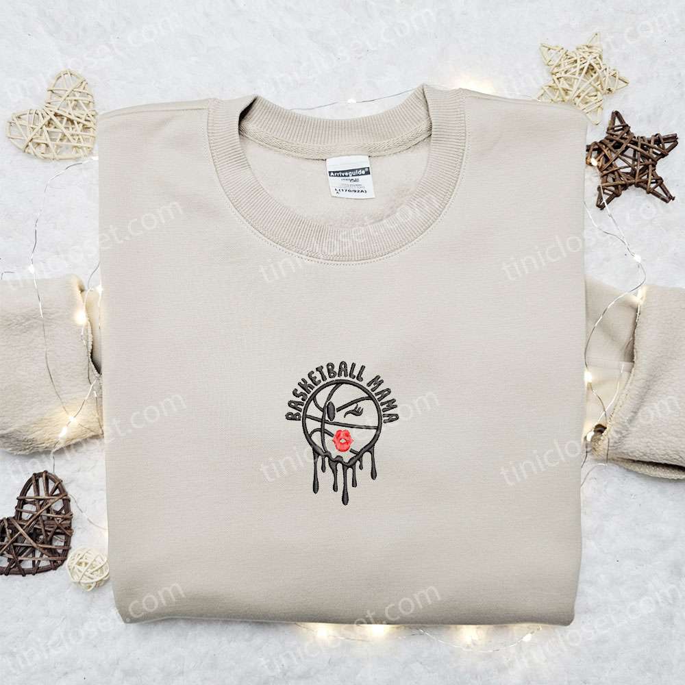 Basketball Mama Embroidered Shirt, Sports Embroidered Hoodie, Mother’s Day Gift Idea