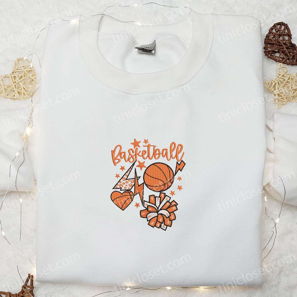 Basketball Mom Cheers Embroidered Shirt, Sports Embroidered Hoodie, Best Mother’s Day Gift Idea