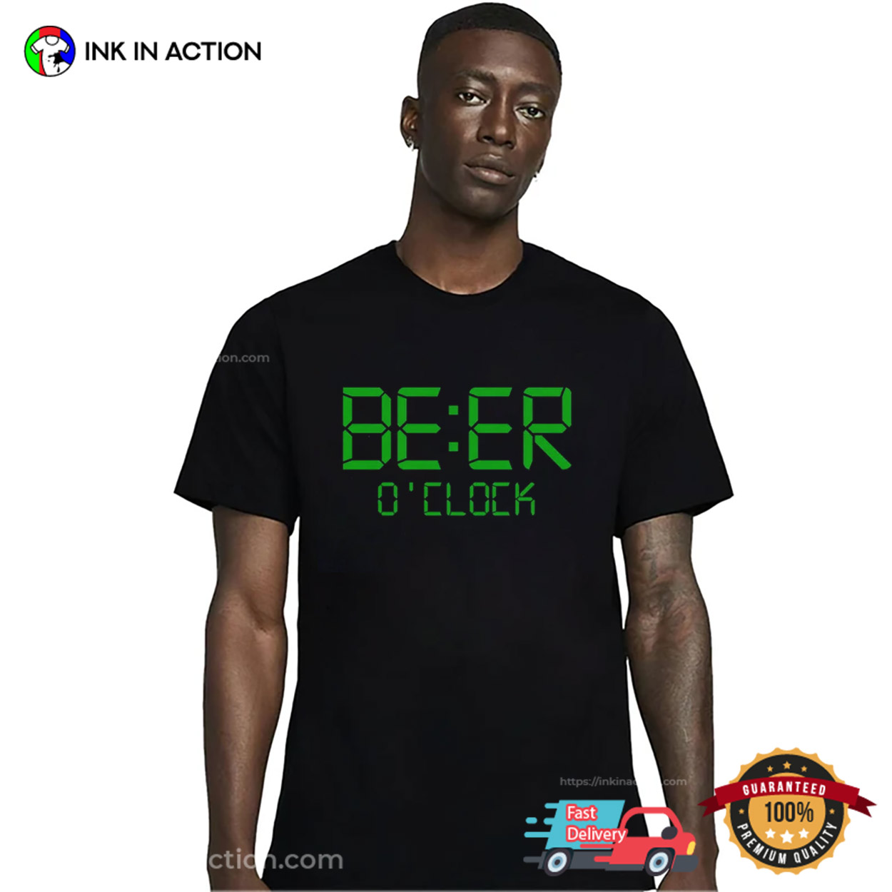 Beer O’clock Cool Design T-shirt, Beer Drinking Day Merch