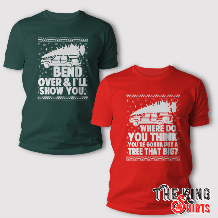 Bend Over And I'll Show You Christmas Couple Matching Shirt