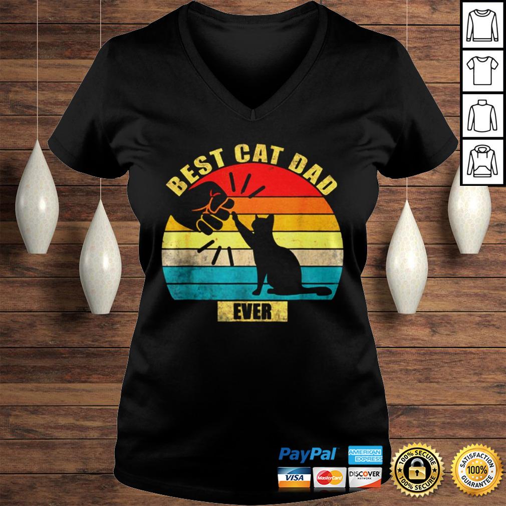 Best Cat Dad Ever Gift Paw Fist Bump Tshirt