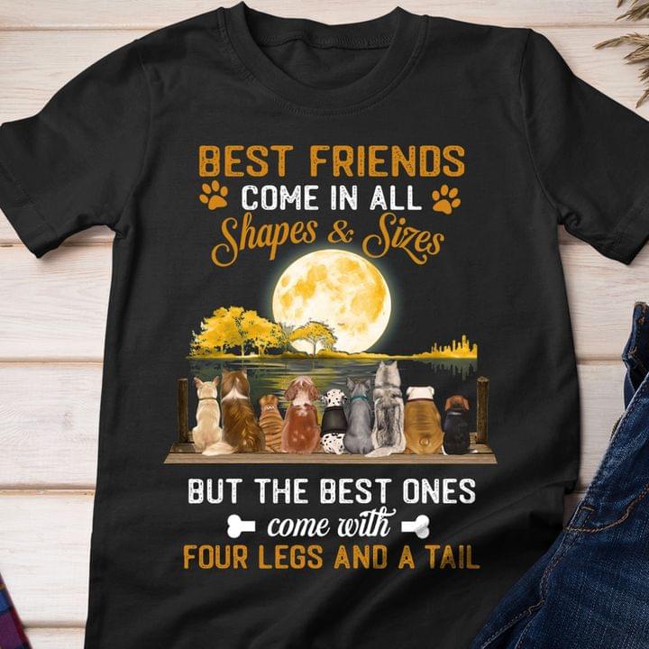 Best Friends Come In All Shapes & Sizes But The Best Ones Come With Four Legs And A Tail Dogs Moon Shirt