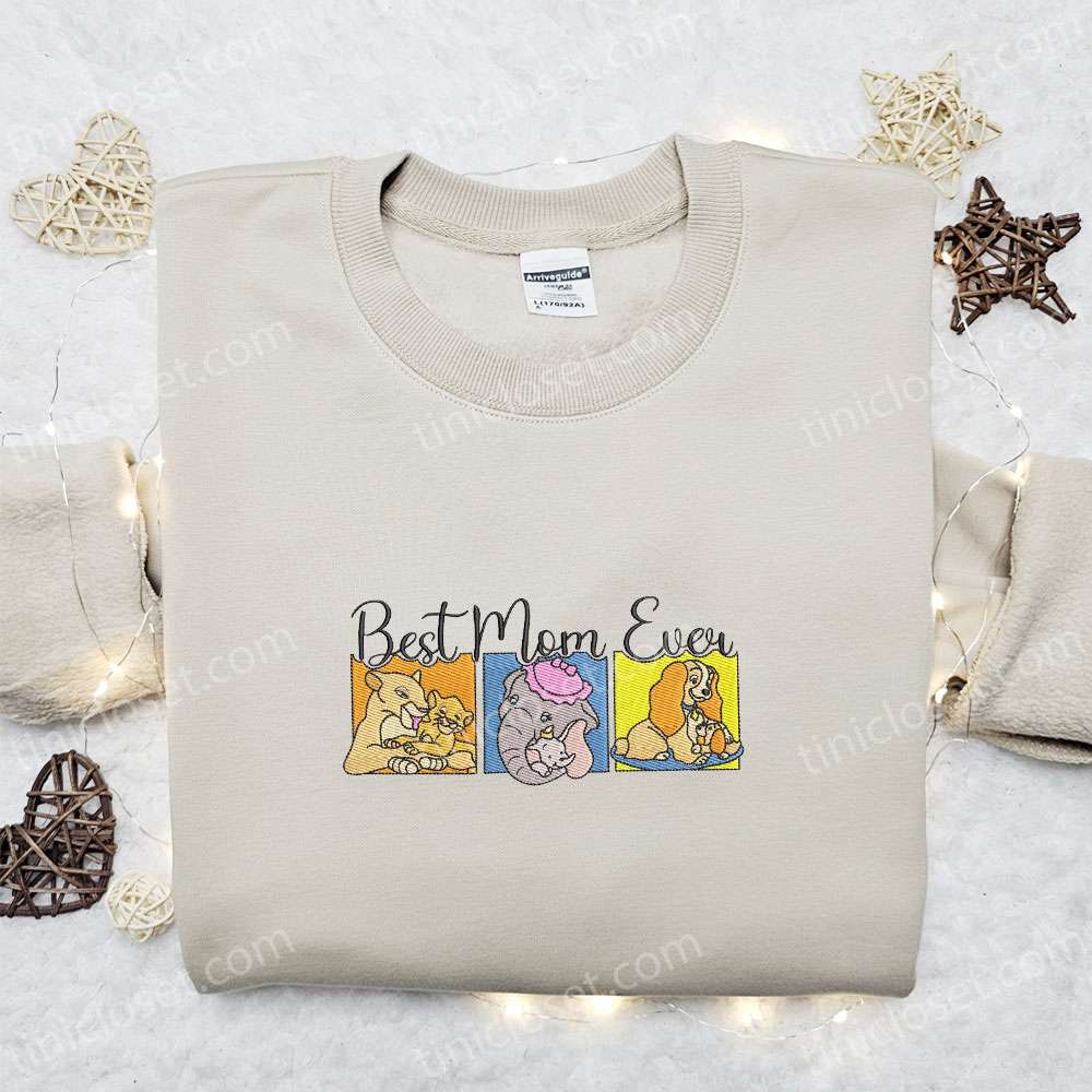 Best Mom Ever Disney Characters Embroidered Shirt, Mother’s Day Embroidered Hoodie, Best Gift For Mom