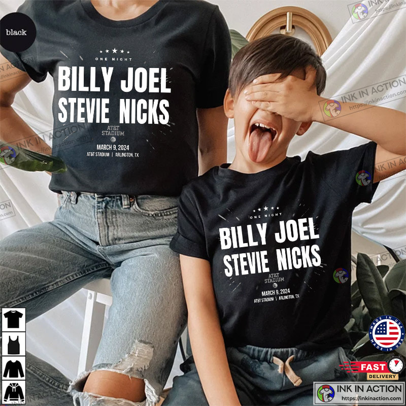 Billy Joel And Stevie Nicks Dallas 2023 Tour At&t Stadium Concert Shirt
