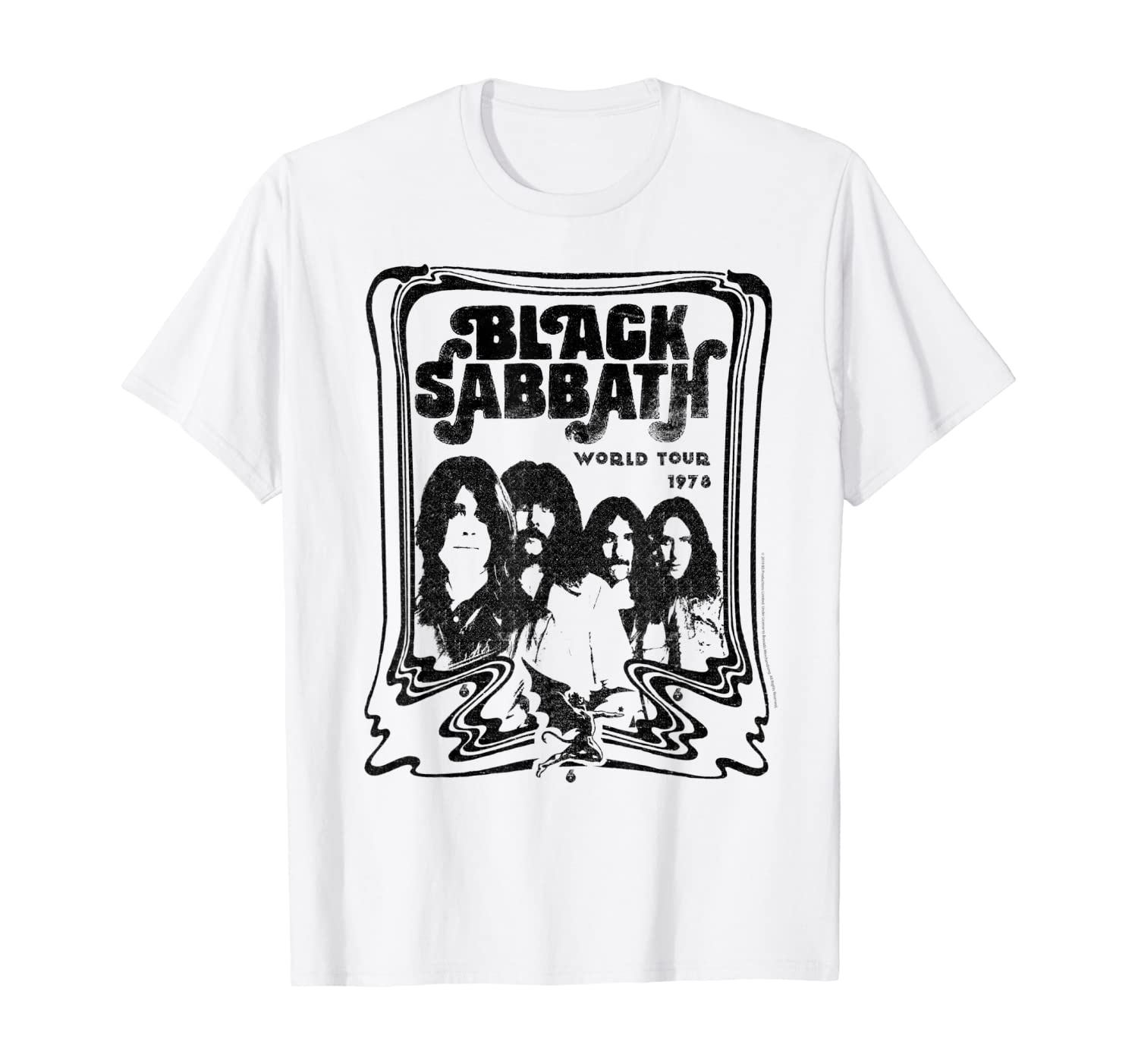 Black Sabbath Official World Tour 78 B&w T-shirt