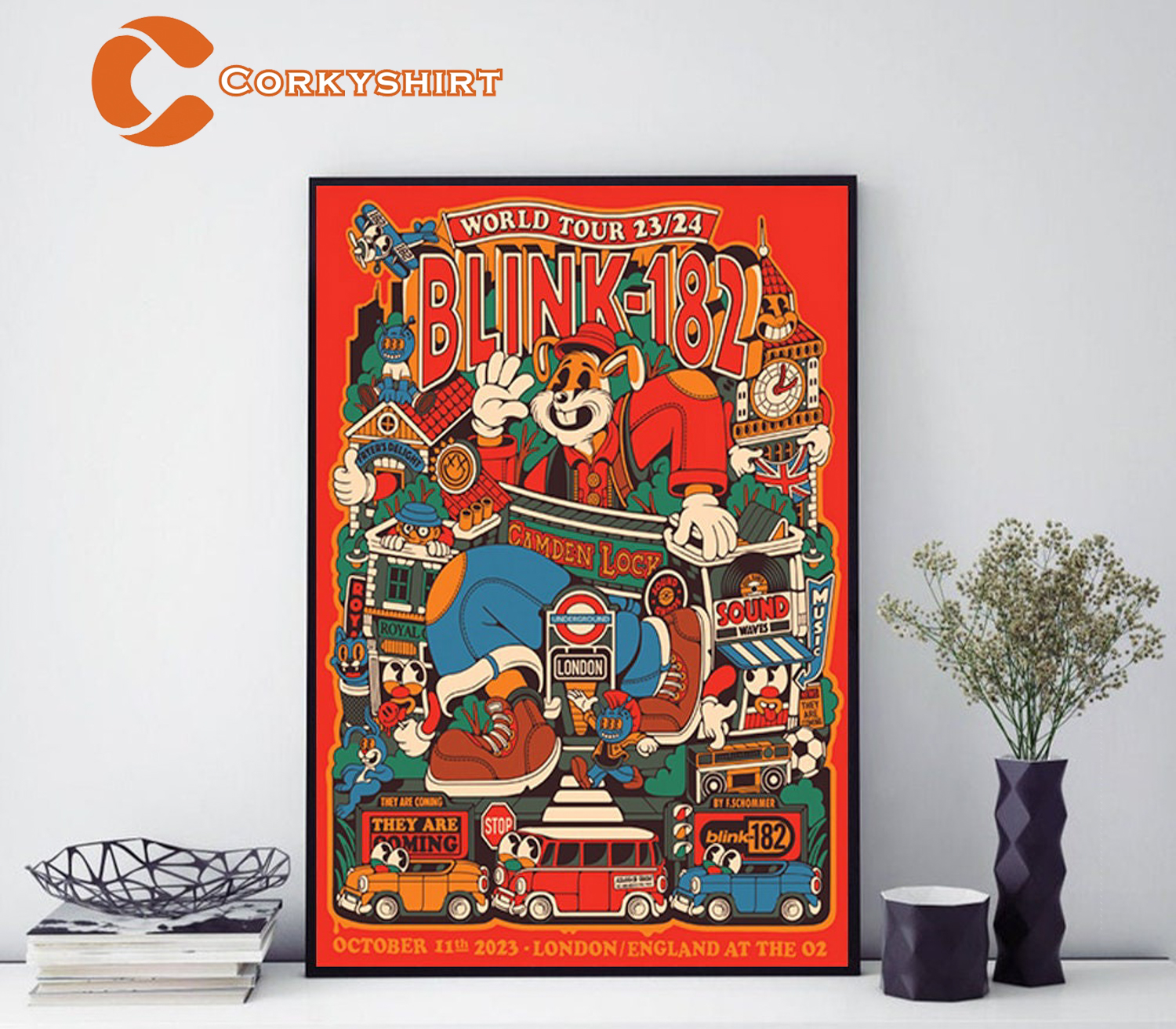 Blink-182 World Tour 2023 – 2024 Music Concert Poster