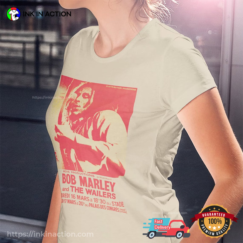 Bob Marley & The Wailers 1979 Vintage Ivory Coast Poster Bob Marley Vintage T-shirt