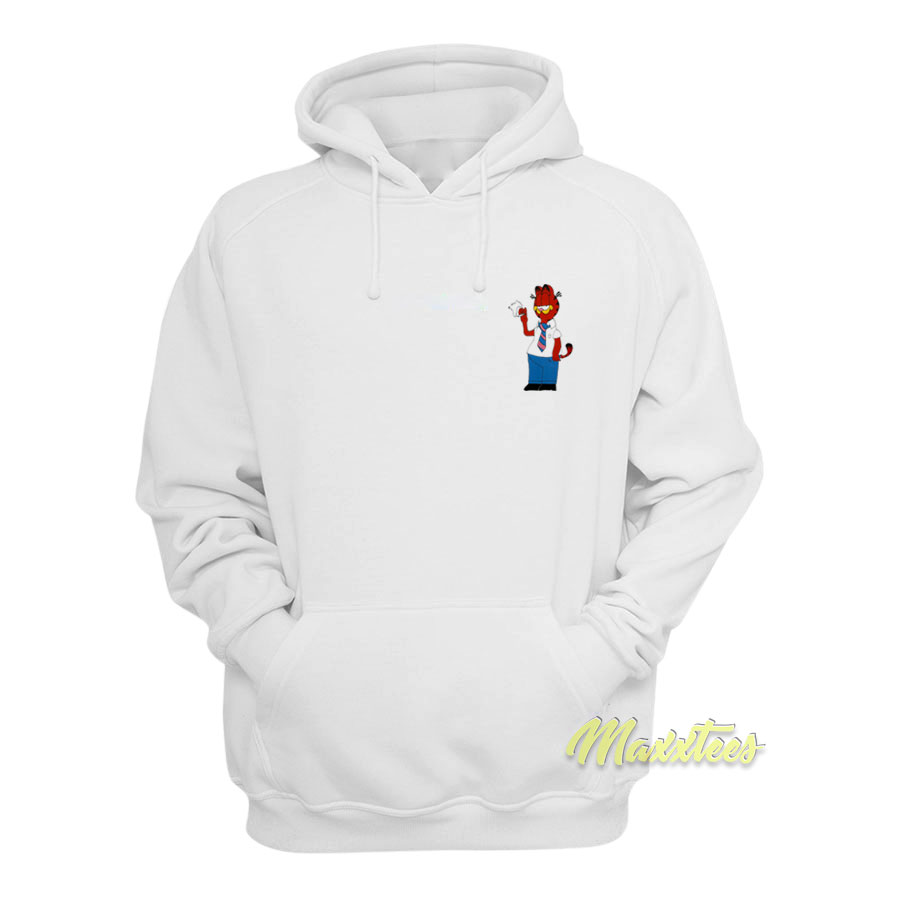 Bootleg Men's White Garfield Funny Hoodie
