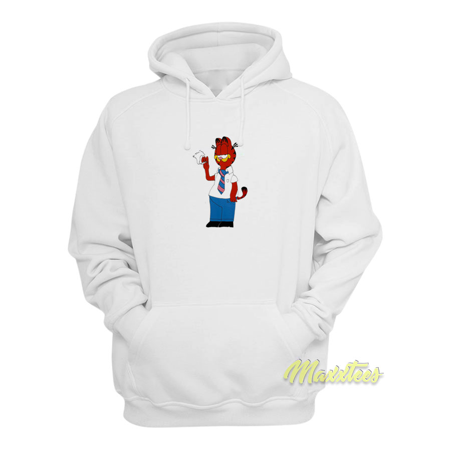 Bootleg Men's White Garfield Parody Hoodie