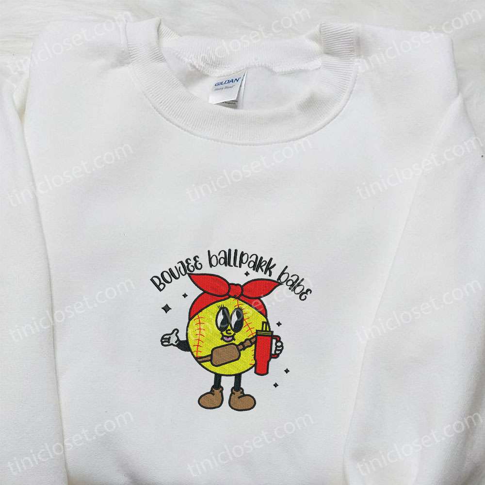 Boujee Ballpark Mama Embroidered Shirt, Sports Embroidered Shirt, Best Mother’s Day Gift Ideas