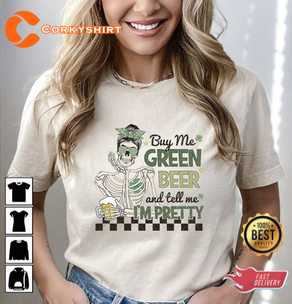 Buy Me Green Beer Saint Patrick’s Skeleton T-shirt
