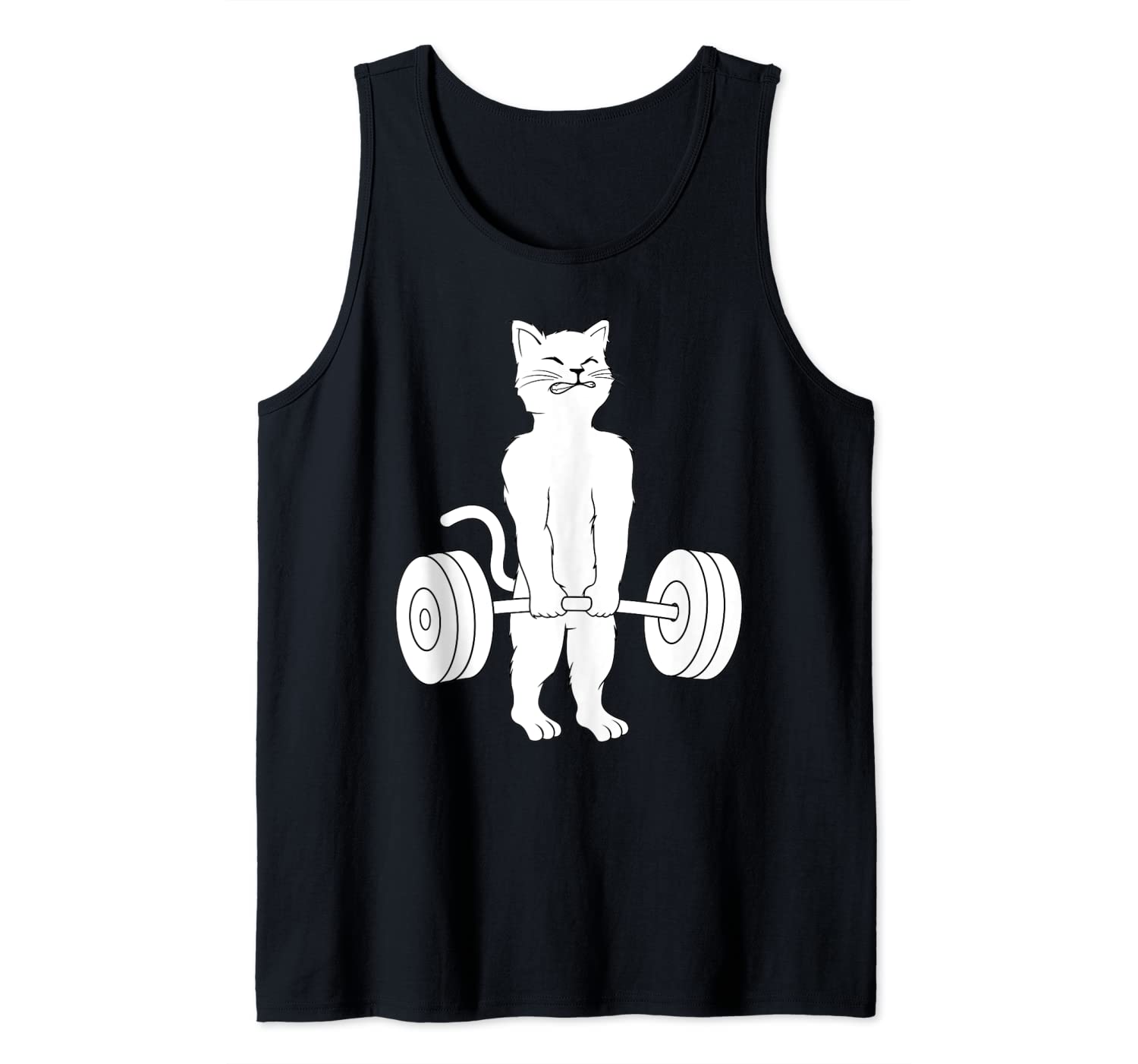 Cat Deadlift Shirt Powerlifting Kitty Tee, Weightlifting Cat Tank Top
