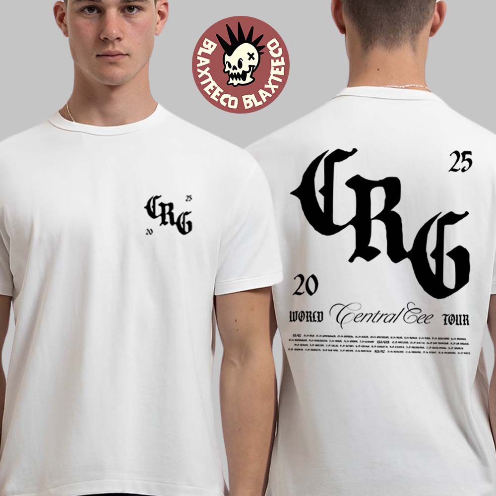 Central Cee Can’t Rush Greatness 2025 World Tour Merch Logo With Tour Dates Two Sides White T-shirt