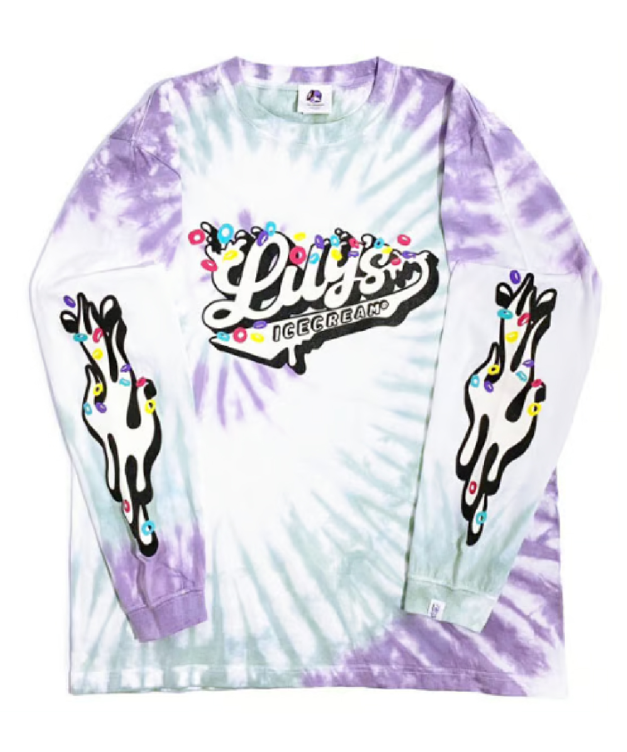 Cereal Logo Green Tie Dye Long Sleeve Lily’s Ice Cream Shop
