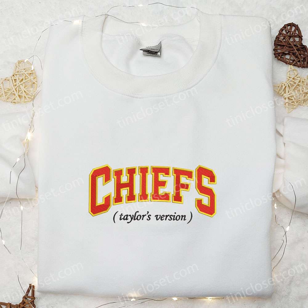 Chiefs Taylor’s Version Embroidered Shirt, Nfl Sports Embroidered Hoodie, Best Fandom Gift Ideas