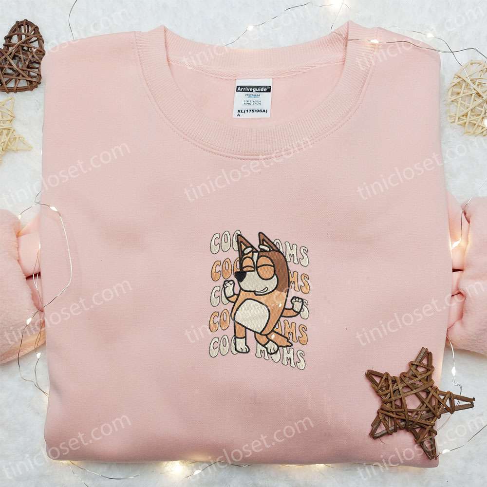 Chilli Cool Mom Embroidered Shirt, Bluey Cartoon Embroidered Hoodie, Mother’s Day Gift Idea