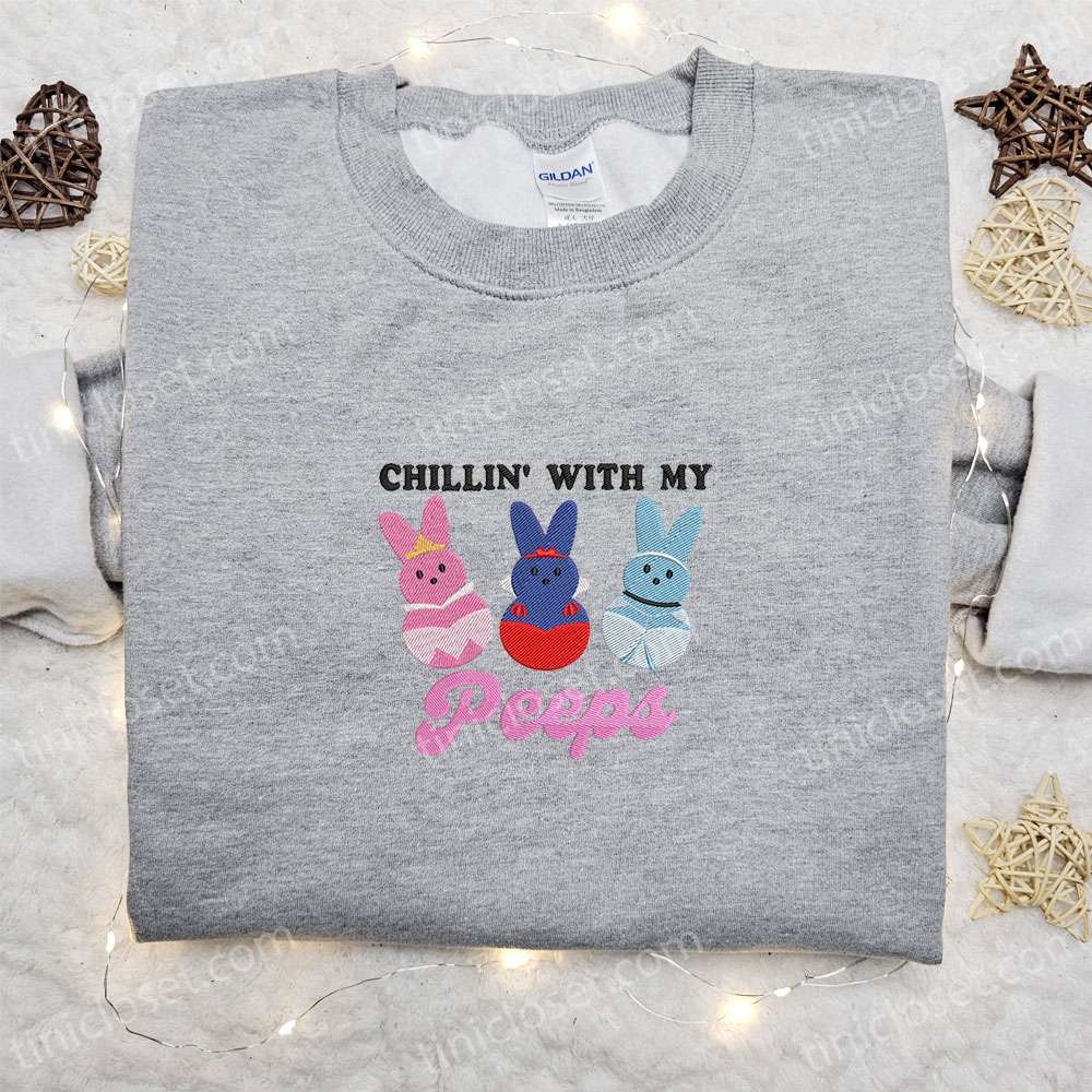 Chillin’ With My Peeps Disney Princesses Embroidered Shirt, Disney Characters Embroidered Hoodie, Thanksgiving Day Gift Ideas
