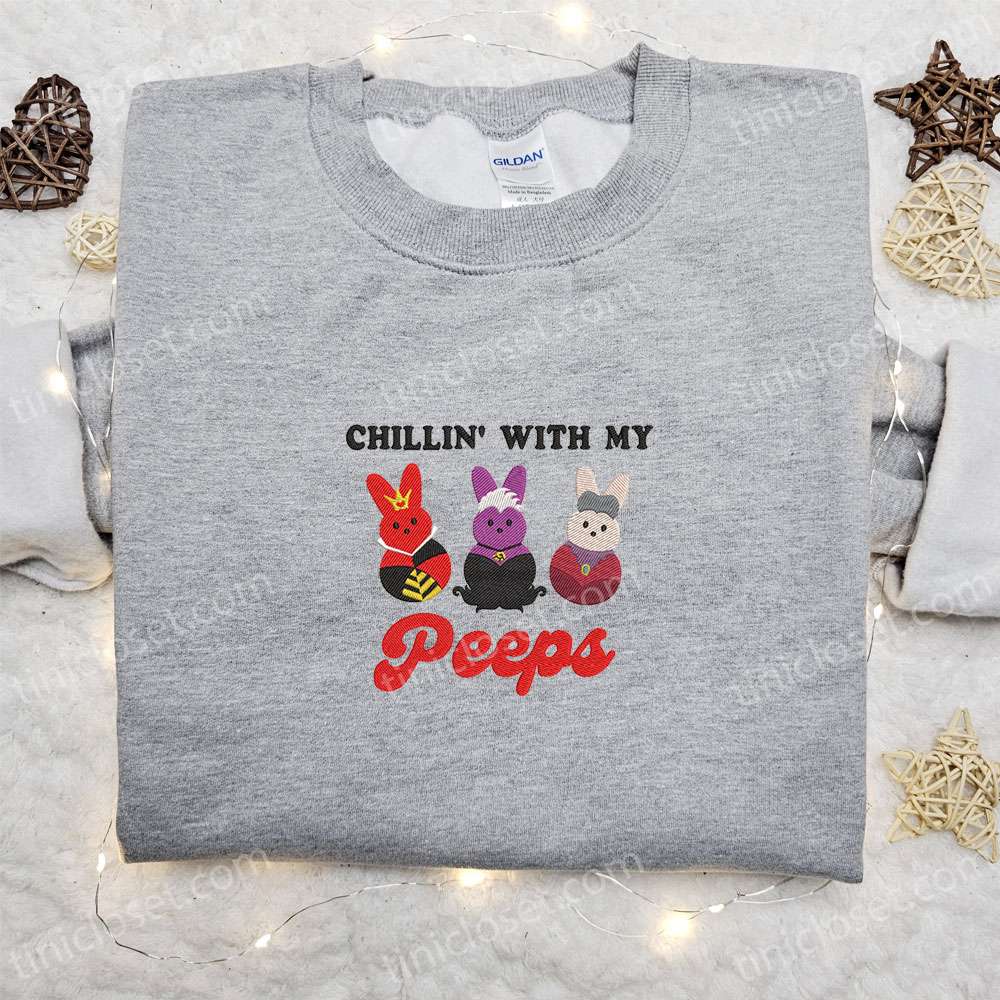 Chillin’ With My Peeps Disney Villains Embroidered Shirt, Disney Characters Embroidered Hoodie, Thanksgiving Day Gift Ideas