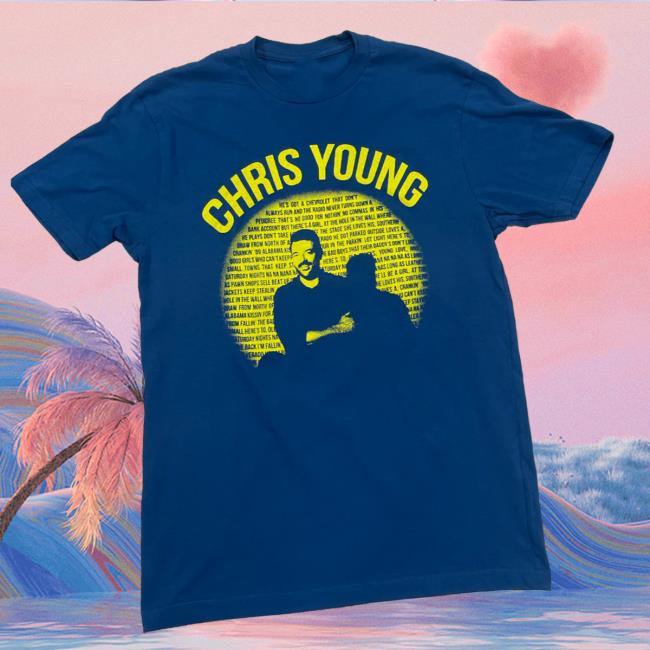 Chris Young Country Merch Store Young Love & Saturday Nights Lyric Tee