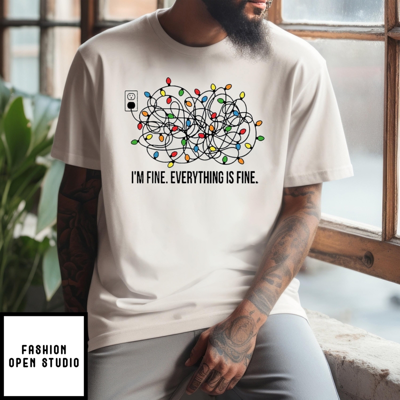 Christmas Light I’m Fine Everything Is Fine 2024 T-shirt