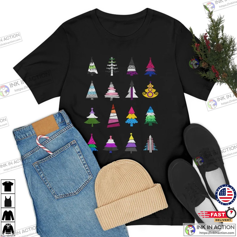 Christmas Trees – Lgbt Pride Flags Queer Christmas Gift Unisex T-shirt