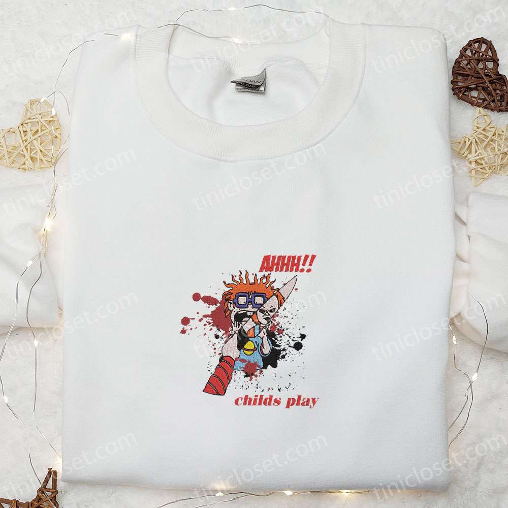 Chucky Child’s Play Embroidered Shirt, Horror Movie Embroidered Shirt, Halloween Embroidered Shirt