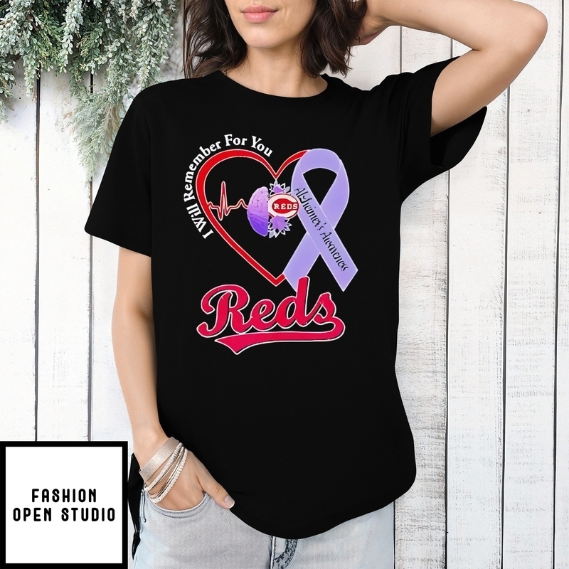 Cincinnati Reds I Will Remember For You Alzheimer’s Awareness T-shirt