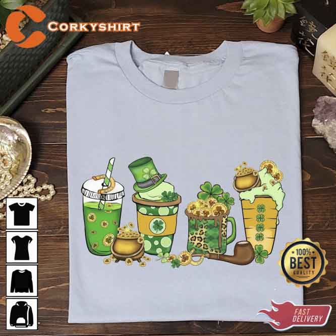 Coffee St Patrick’s Day Irish Shamrock Clover Shirt