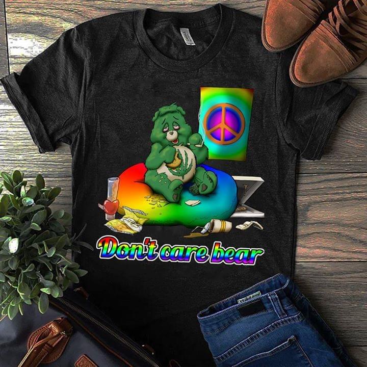 Colorful Peace Don't Care Weed Beer Shirt
