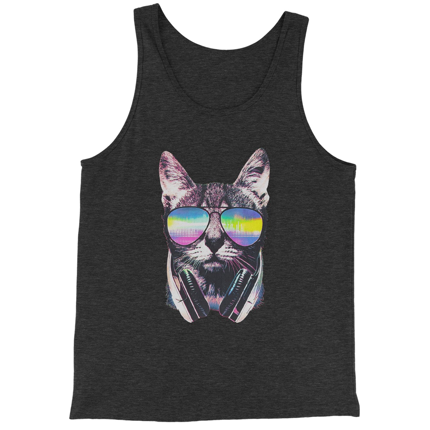 Cool Cat Dj Cat With Headphones Jersey Tank Top Unisex T Shirt Long Sleeve Hoodie