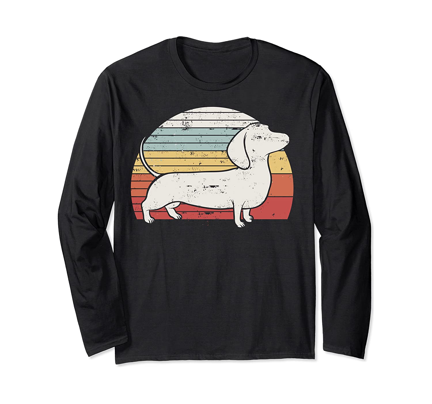 Cool Retro Dachshund Dog Gift Design Weiner Dog Fans Long Sleeve Tshirt